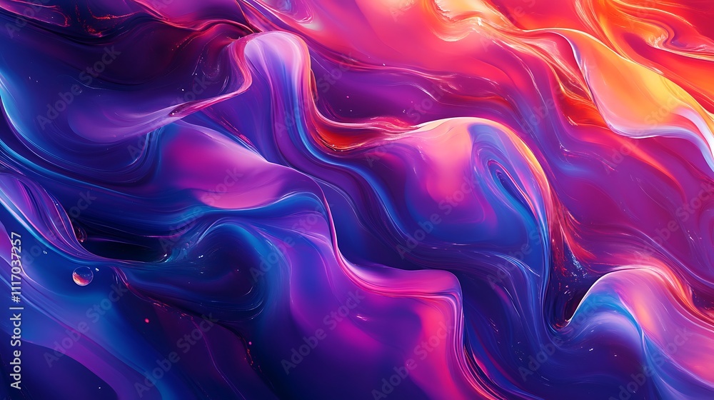 Obraz premium Abstract Gradient Waves with Vibrant Colors and Flowing Design Elements