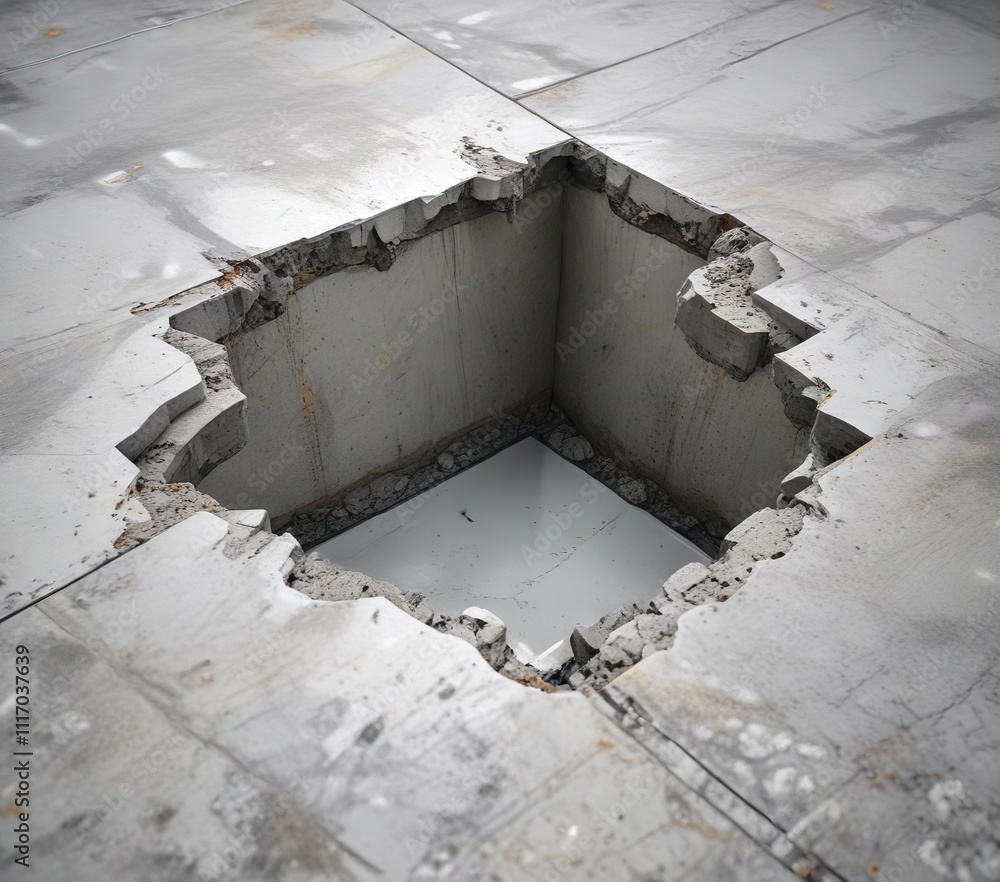 A large piece of white glass partially buried in the crevices of a gray concrete floor , exposed shard, concrete flooring, crushed glass beneath surface A large piece of white glass partially buried in the crevices of a gray concrete floor , exposed shard, concrete flooring, crushed glass beneath surface