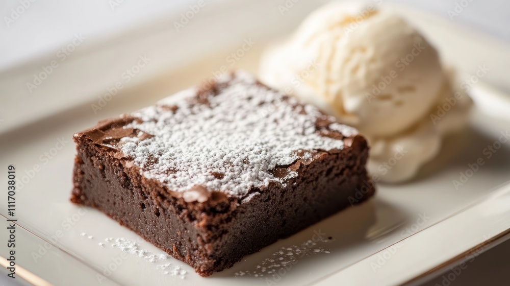Chocolate Brownie with Vanilla Ice Cream Chocolate Brownie with Vanilla Ice Cream