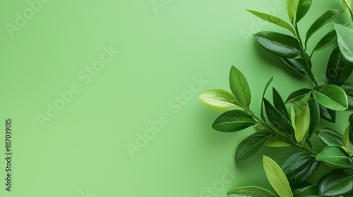 Lush green leaves nature scene image of plants vibrant green environment close-up view freshness and growth