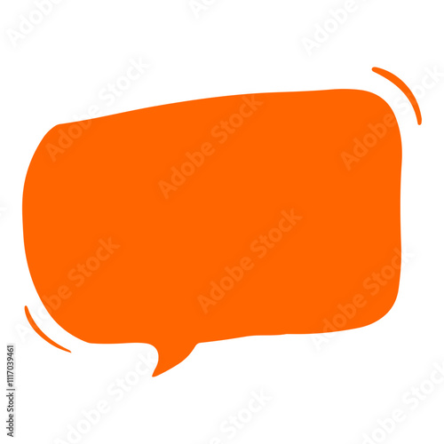 Bold orange speech bubble illustration with dynamic lines, ideal for use in comics, social media graphics, presentations, messaging apps, or as a vibrant text placeholder.