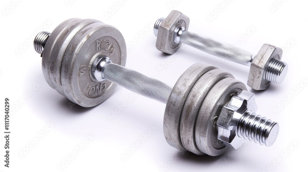Barbell Isolated on White Background, Standing Alone as a Symbol of Strength and Fitness, Ready for Use. Barbell Isolated on White Background, Standing Alone as a Symbol of Strength and Fitness, Ready for Use.