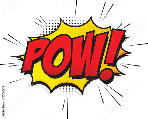 Comic bubble speech pow. Comic effect pow editable text style effect illustrator. vector design template