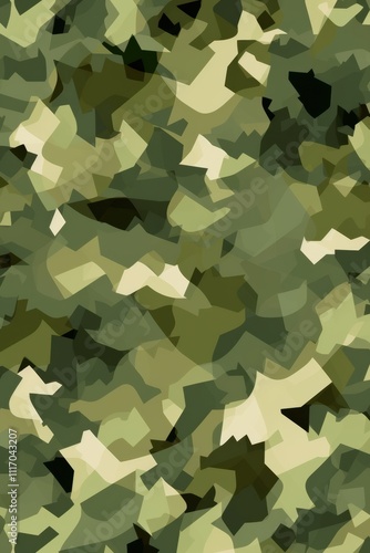 Abstract military camo pattern with modern, sleek textures, ideal for contemporary design projects or tech applications