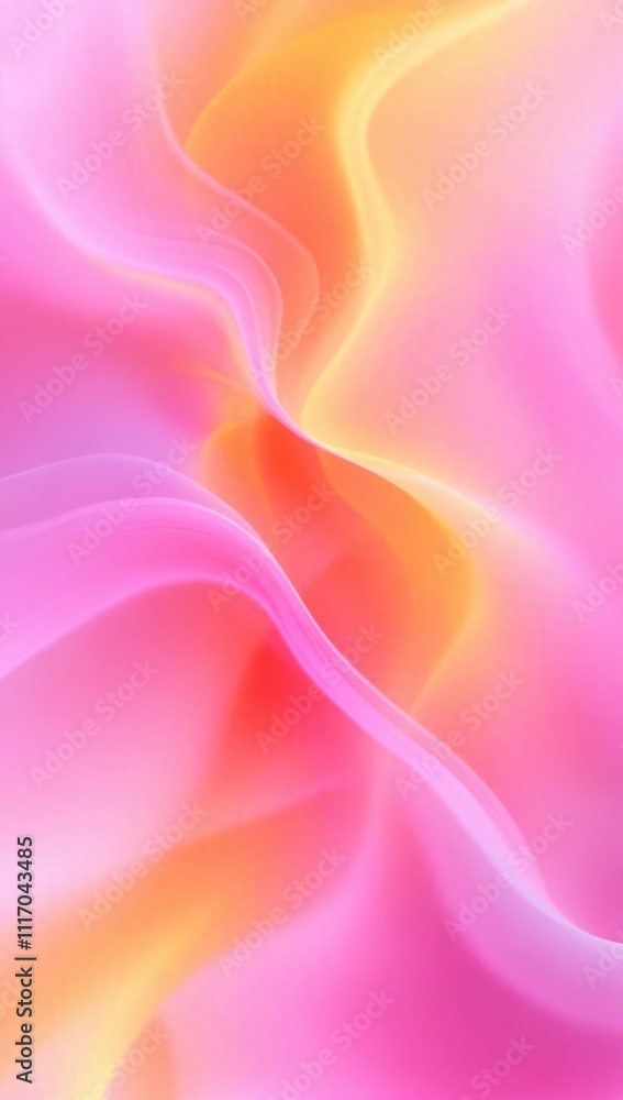 Naklejka premium Soft Abstract Background with Swirling Pastel Pink and Orange Gradient