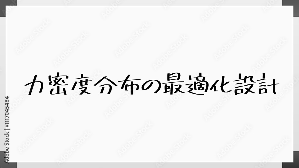 力密度分布の最適化設計 のホワイトボード風イラスト 力密度分布の最適化設計 のホワイトボード風イラスト