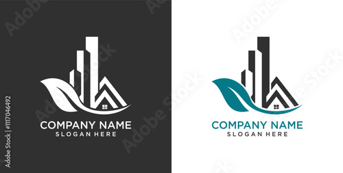 real estate home builder logo design vector

