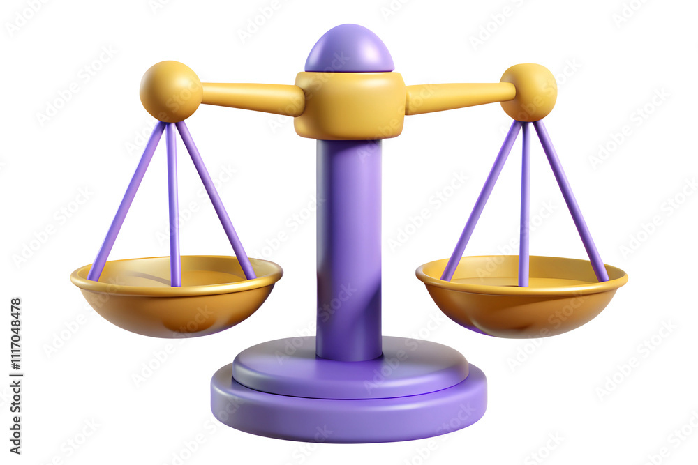 scale of justice 3d icon in cartoon plastic style minimal isolated on transparent white background, clipping path scale of justice 3d icon in cartoon plastic style minimal isolated on transparent white background, clipping path