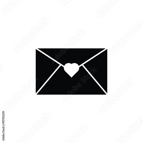 Opened Love Letter with Red Rose concept, Invitation Message Vector Icon Design, Valentines Day Symbol, Love and Romance Sign, Friendship and Love sickness stock illustration
