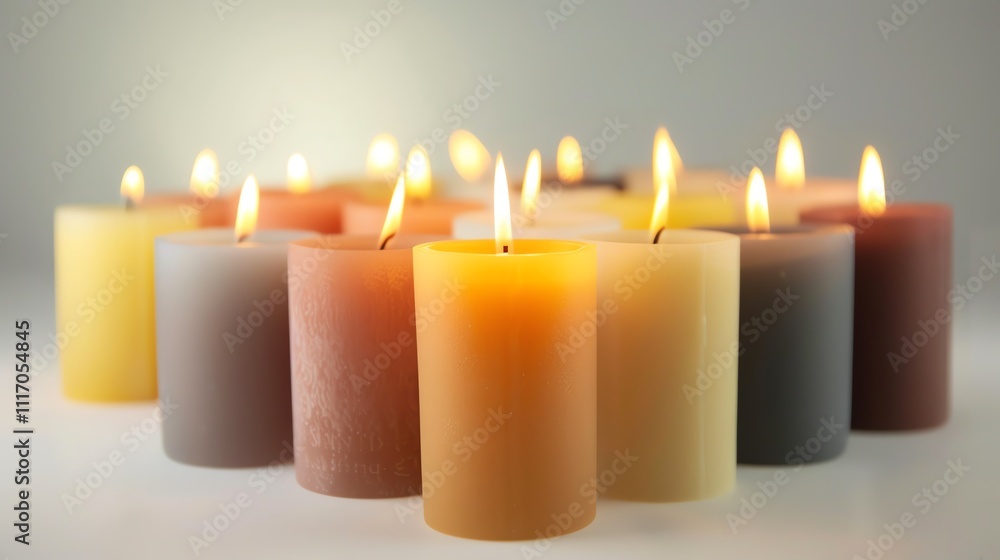 A clean, high-resolution image of luxury candles isolated on a white background A clean, high-resolution image of luxury candles isolated on a white background