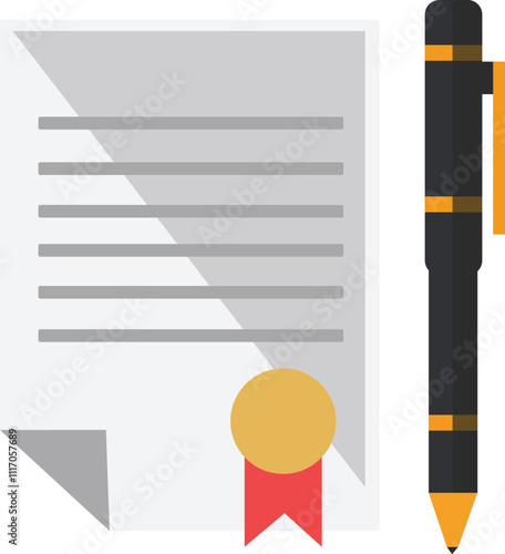 Civil Law Icon Set: Contracts, Agreements, and Property	