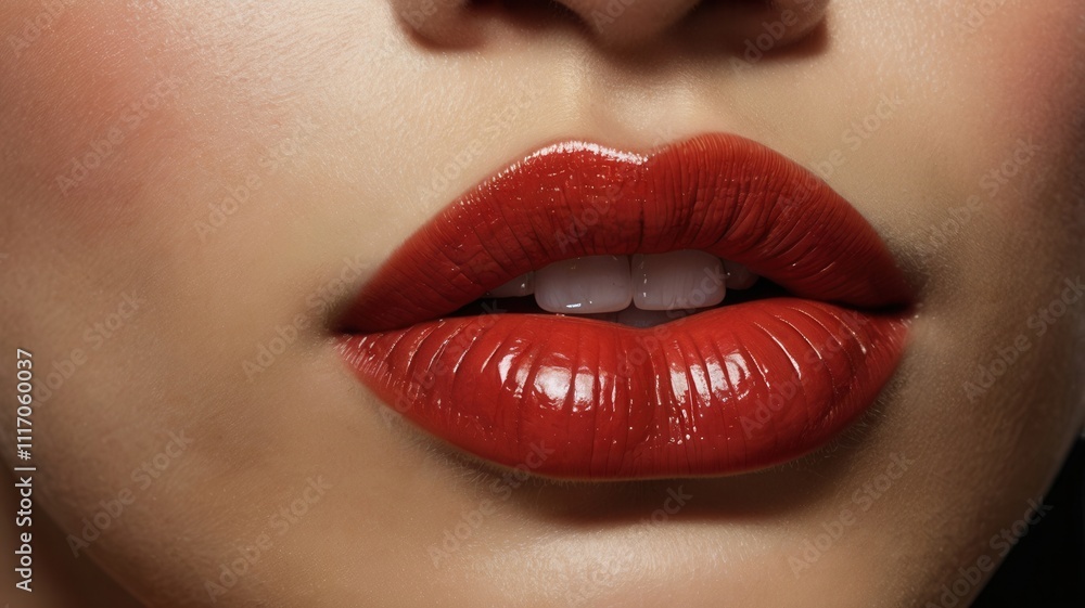close up of red lips close up of red lips