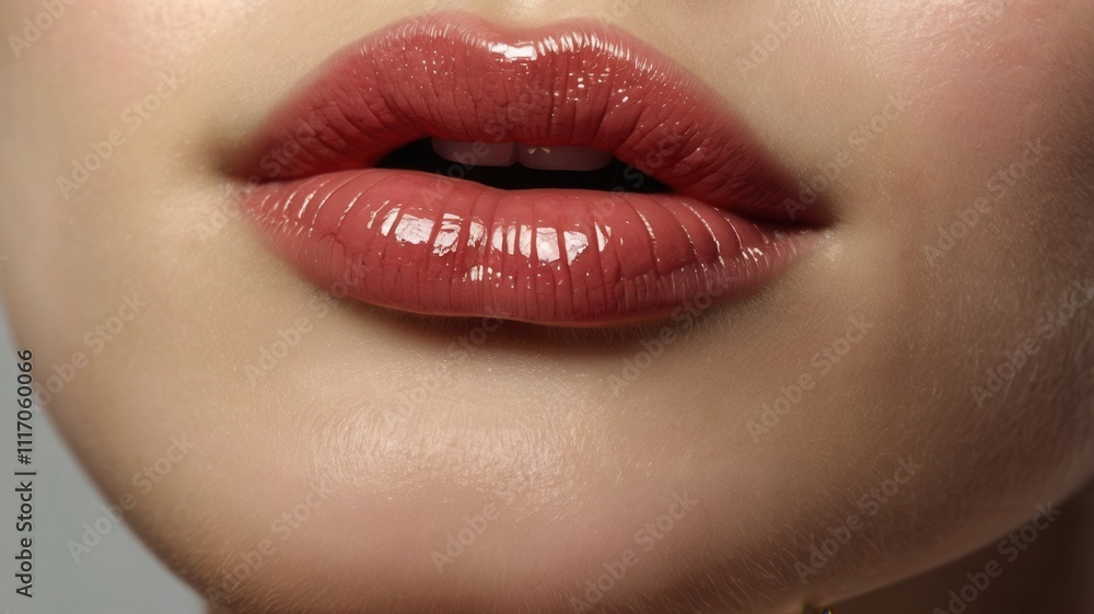 Fototapeta premium close up of lips with lipstick