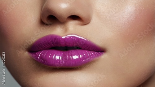 close up purple lips