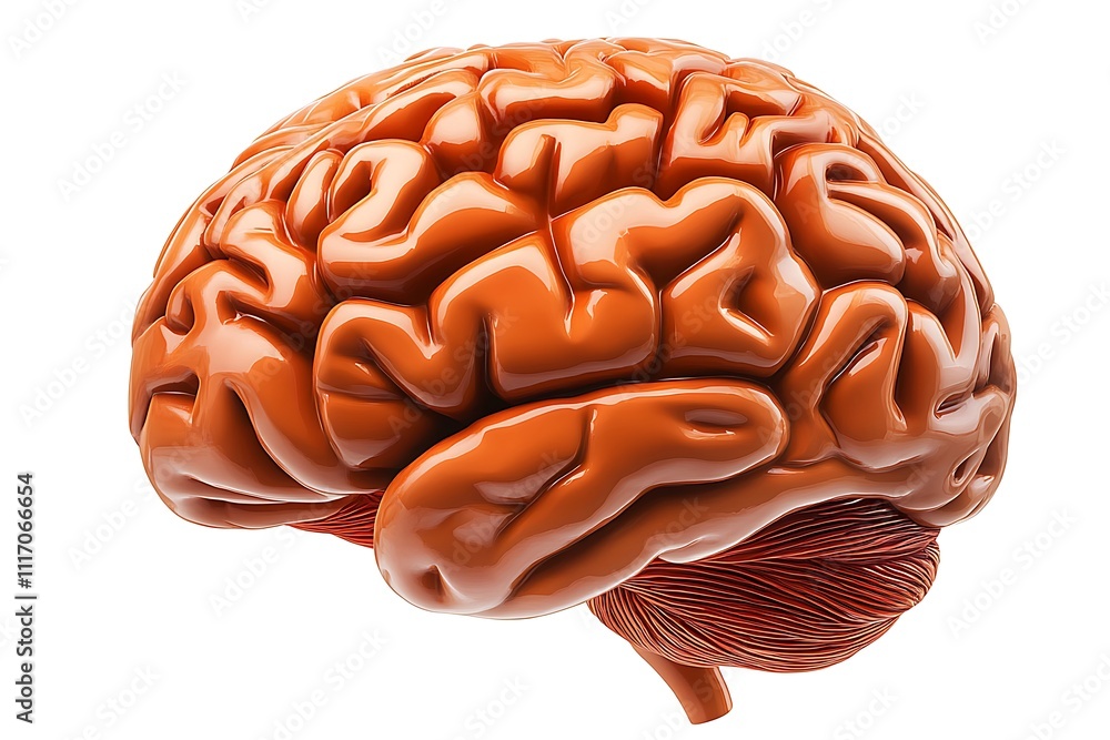 Human Brain Anatomy Illustration 3D Render Human Brain Anatomy Illustration 3D Render