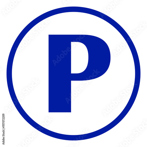 illustration of parking sign on white background circle board