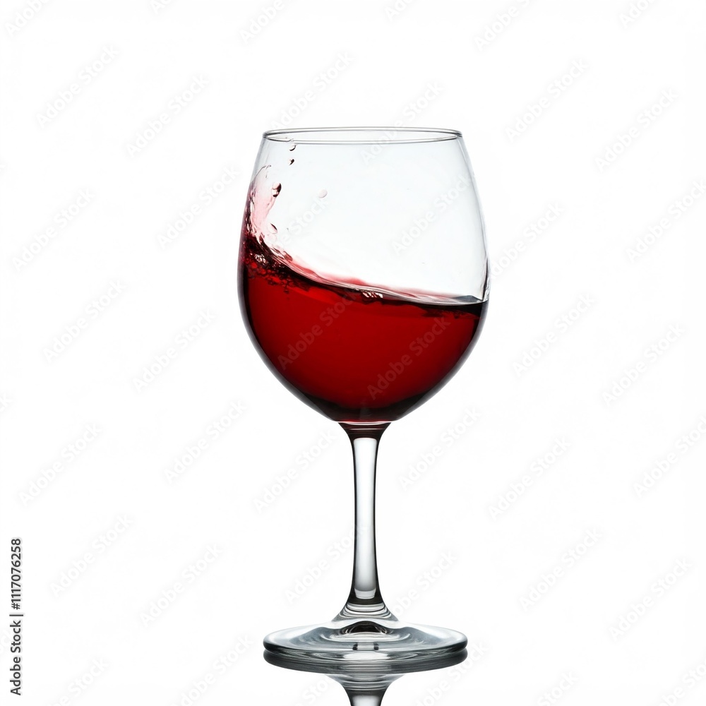glass of red wine with splash on white background glass of red wine with splash on white background