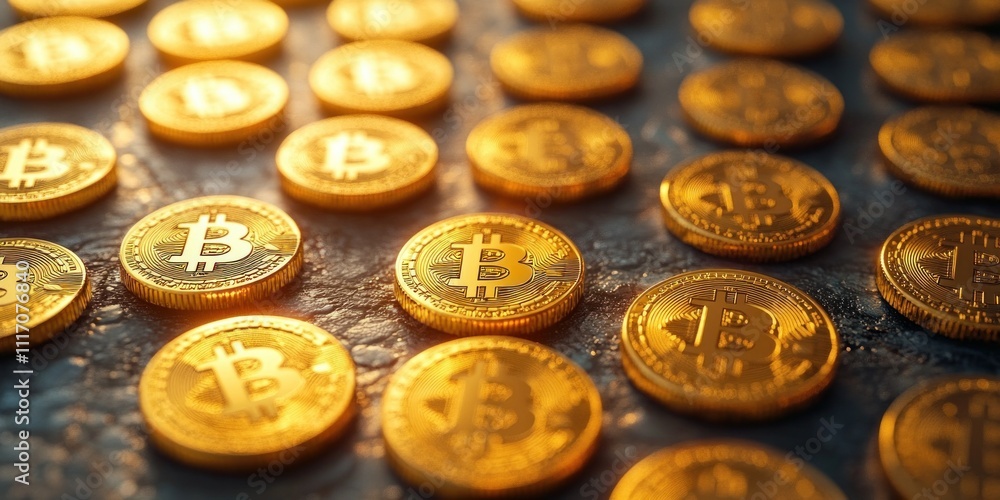 Bitcoin Coins Piled as Tablets Concept of Financial Technology Trading Success in Stock Market Investment Bitcoin Coins Piled as Tablets Concept of Financial Technology Trading Success in Stock Market Investment