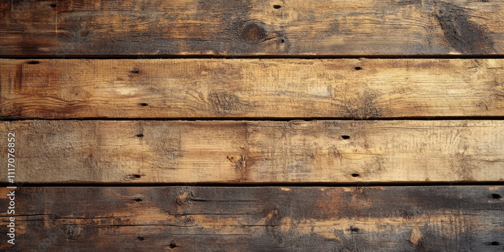 Rustic wooden planks with weathered texture, showcasing natural grain and knots, perfect for backgrounds or design elements Rustic wooden planks with weathered texture, showcasing natural grain and knots, perfect for backgrounds or design elements