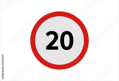 Symbol Speed ​​limit highway sign 20km