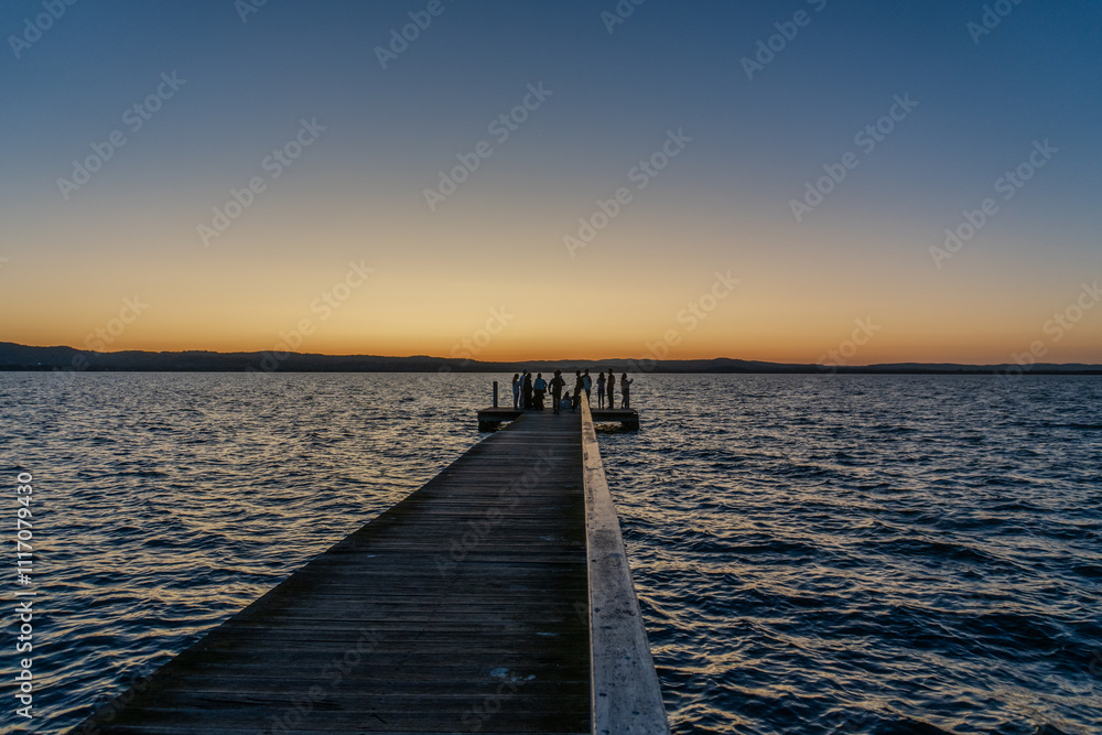 Fototapeta premium pier at sunset