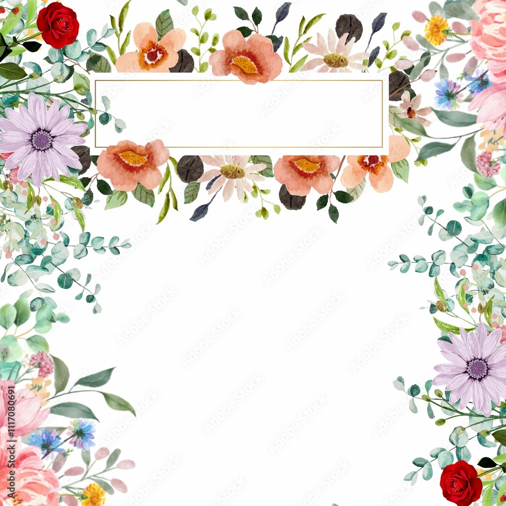 Fototapeta premium frame with flowers