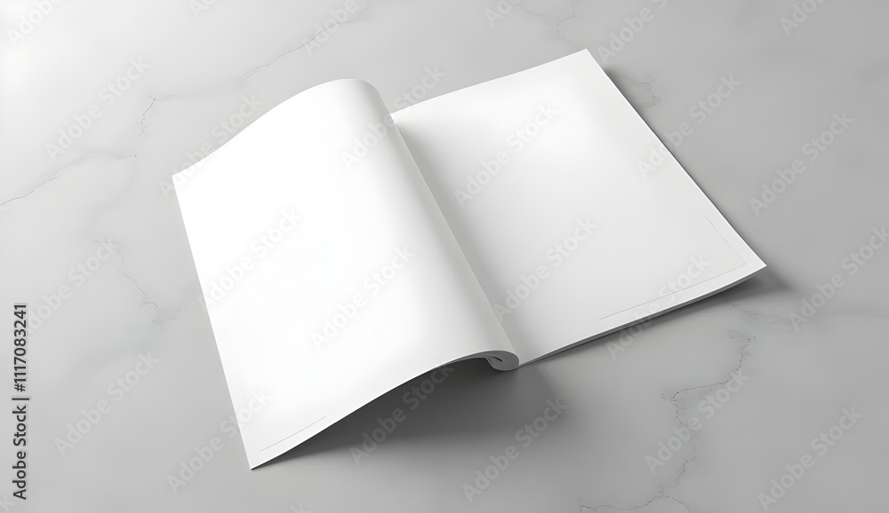 Partially Unfolded Two-Fold Brochure Mockup on Concrete Surface Partially Unfolded Two-Fold Brochure Mockup on Concrete Surface