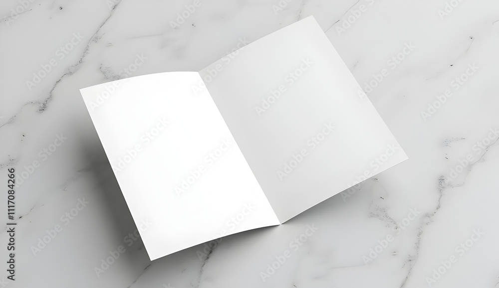 Partially Unfolded Two-Fold Brochure Mockup on Concrete Surface Partially Unfolded Two-Fold Brochure Mockup on Concrete Surface