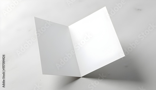 Partially Unfolded Two-Fold Brochure Mockup on Concrete Surface