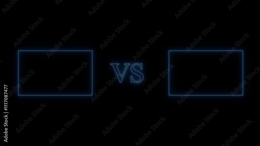 Vs title. Versus screen in neon style.. Neon banner Announcement of two fighters. Competition vs match game, martial battle vs sport. Vs title. Versus screen in neon style.. Neon banner Announcement of two fighters. Competition vs match game, martial battle vs sport.