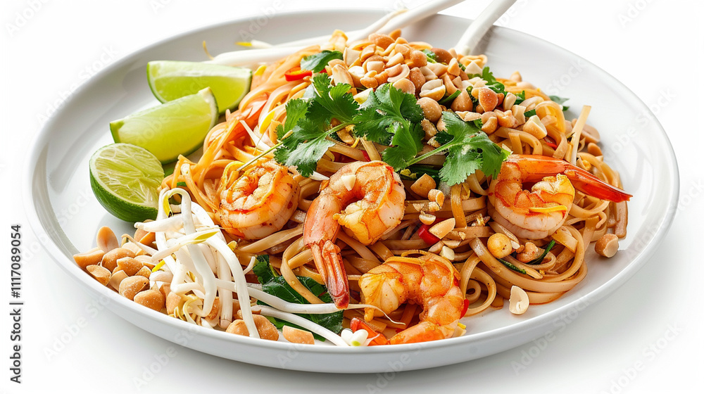 Delicious Pad Thai Noodles with Shrimp and Fresh Herbs
Delicious Pad Thai Noodles with Shrimp and Fresh Herbs