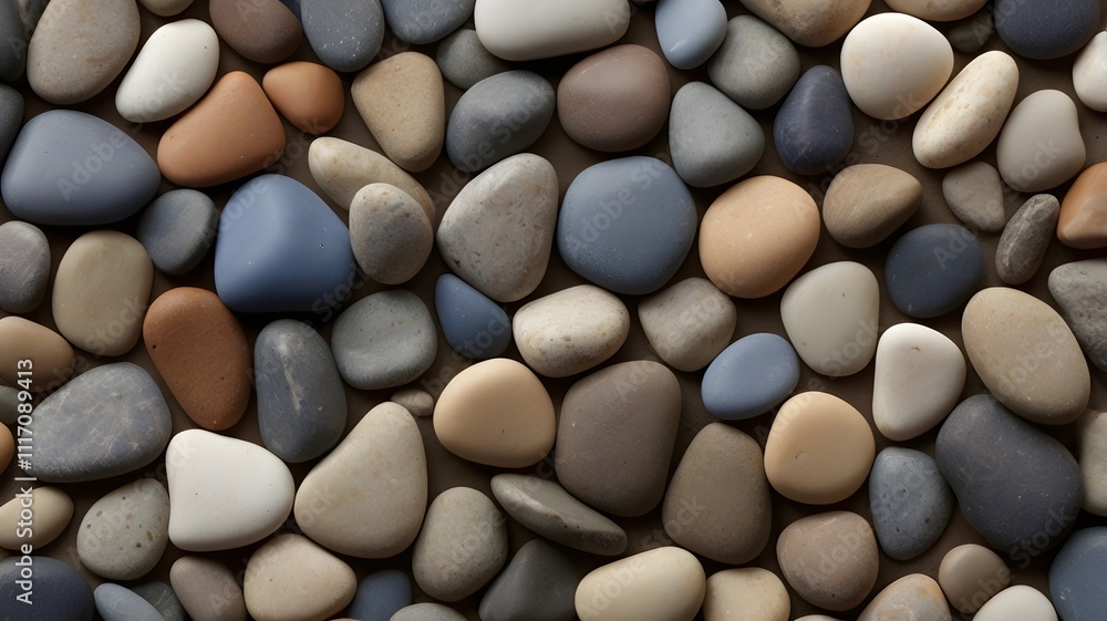 Variety of Smooth Pebbles in Natural Colors Variety of Smooth Pebbles in Natural Colors