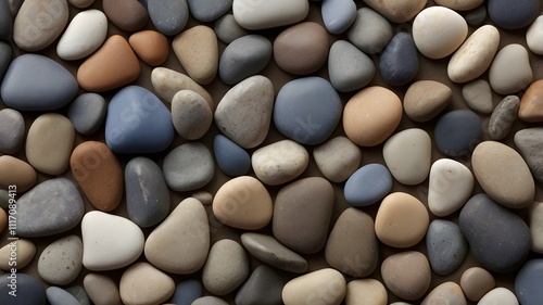 Variety of Smooth Pebbles in Natural Colors