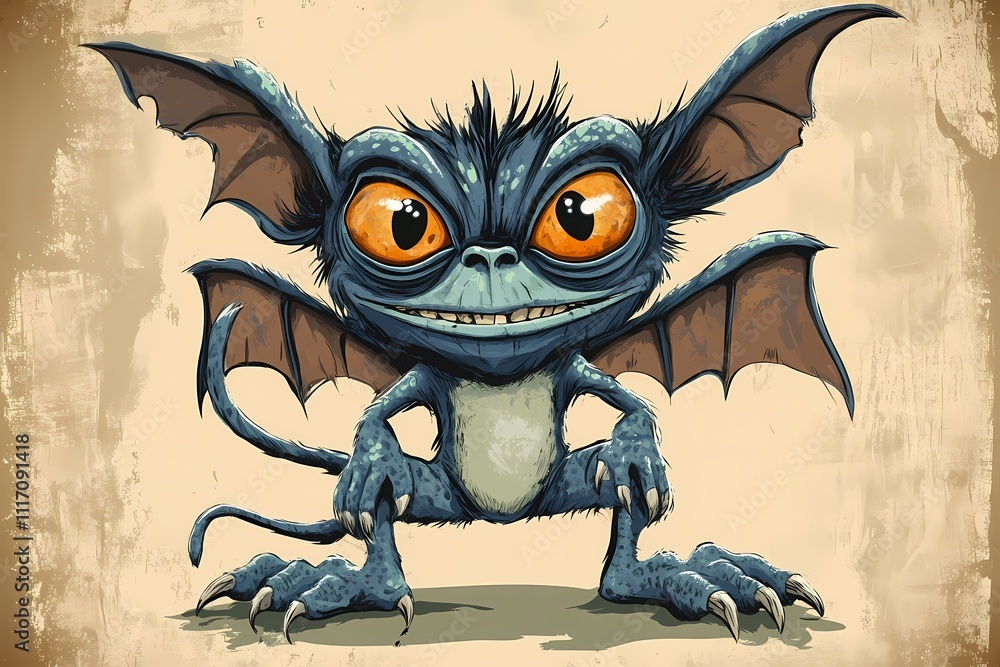 Grinning Mogwai: A Whimsical Digital Painting Grinning Mogwai: A Whimsical Digital Painting