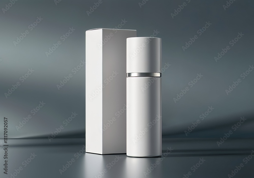 Sleek Elegance: Minimalist White Cylindrical Cosmetic Bottle Sleek Elegance: Minimalist White Cylindrical Cosmetic Bottle