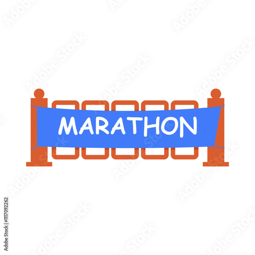 Marathon Barrier. Vector Illustration