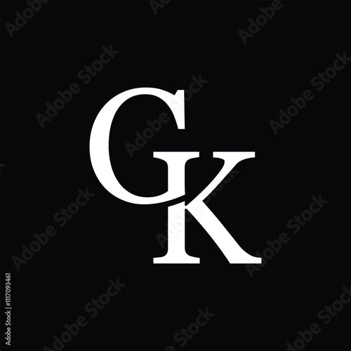 GK letter logo concept isolated on white background. KG Logo