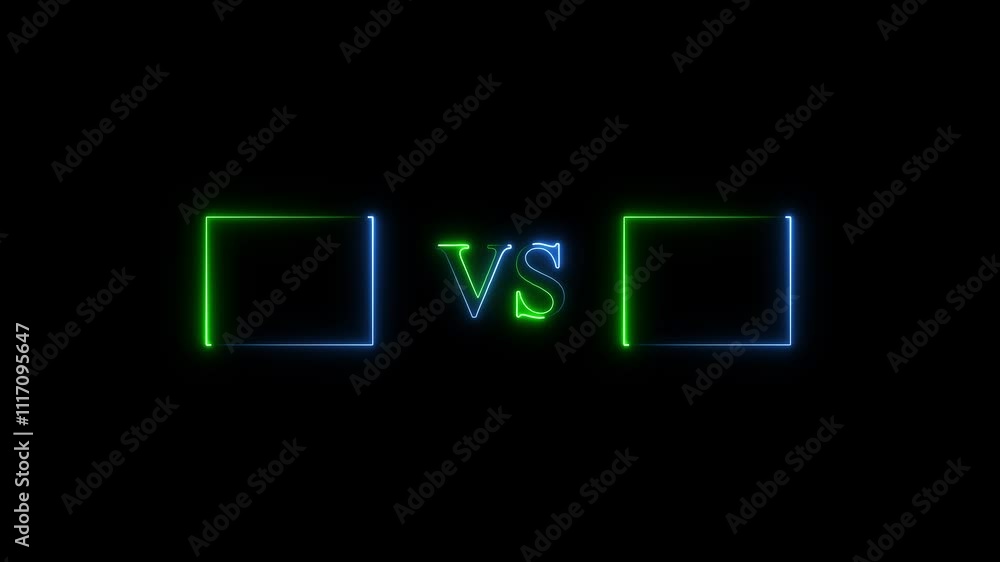 VS versus bars neon animation on background. VS versus bars neon animation on background.