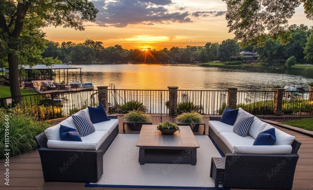 Fototapeta premium Comfortable Deck Area Perfect for Relaxation