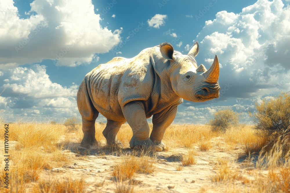 Fototapeta premium rhino in the sky
