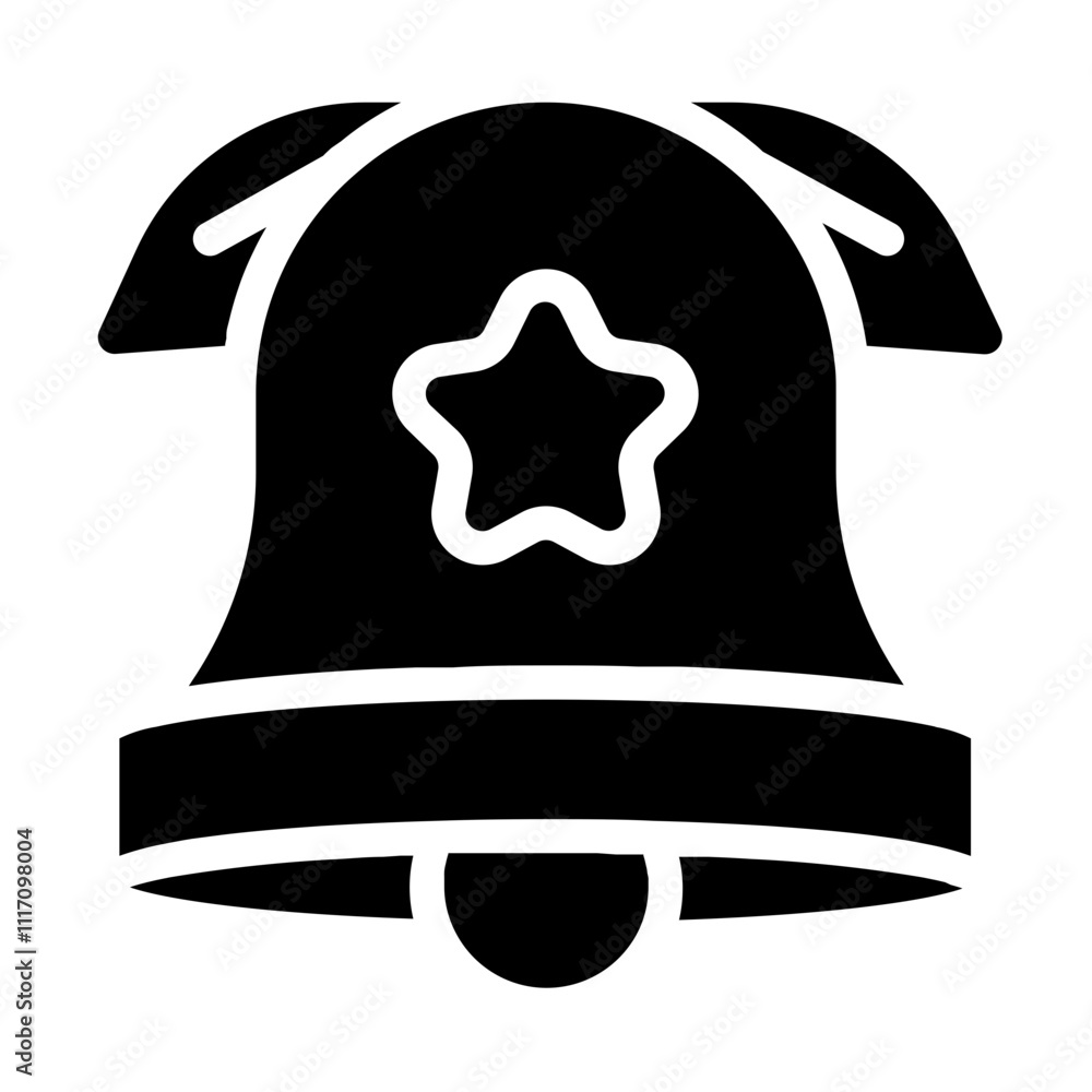 Naklejka premium Bell with Star Solid Icon