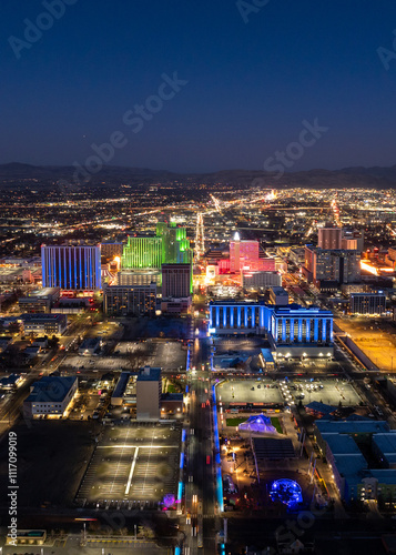 Wallpaper Mural Reno Nevada - Downtown Reno At Dusk with City Lights  Torontodigital.ca