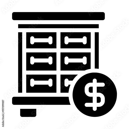 Chest of Drawers Solid Icon