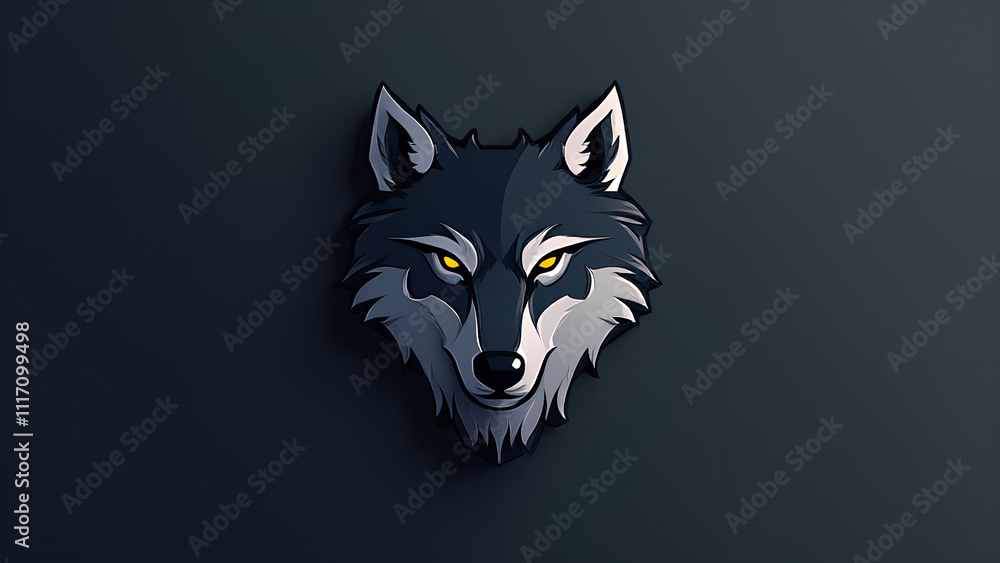 A majestic wolf's head or full-body silhouette incorporated into a modern abstract logo design A majestic wolf's head or full-body silhouette incorporated into a modern abstract logo design
