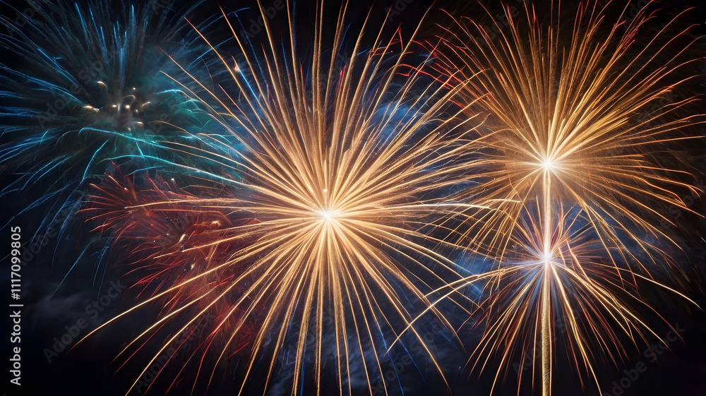 Exploding in the background A glowing with fireworks created with generative Ai Exploding in the background A glowing with fireworks created with generative Ai