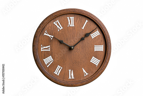 Wallpaper Mural Classic Roman Numerals Wall Clock with Dark Background and Wooden Frame Torontodigital.ca