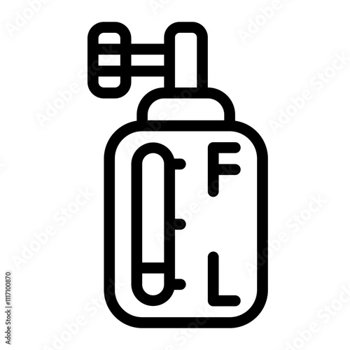 Depleted Oxygen Tank Line Icon