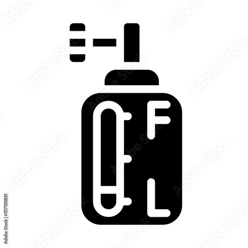 Depleted Oxygen Tank Solid Icon