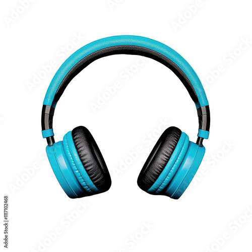 Sleek Turquoise Blue Wireless Headphones in Black Background Product Photography