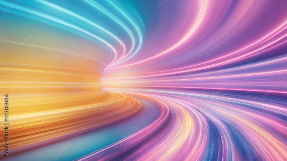 Obraz premium Abstract Light Trails Tunnel.